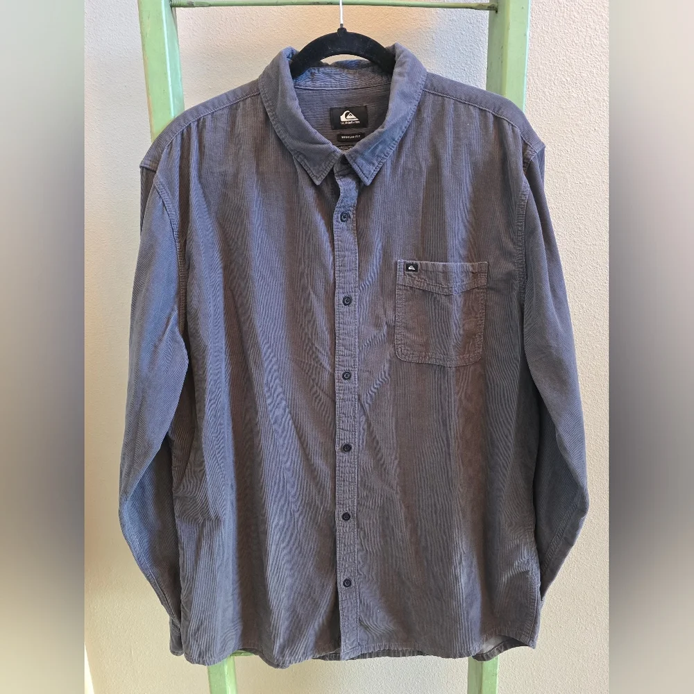 Quicksilver Bubble Cotton Corduroy Shirt Jacket, Iron Gate, Sz XL - Picture 3 of 10
